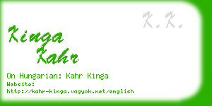 kinga kahr business card